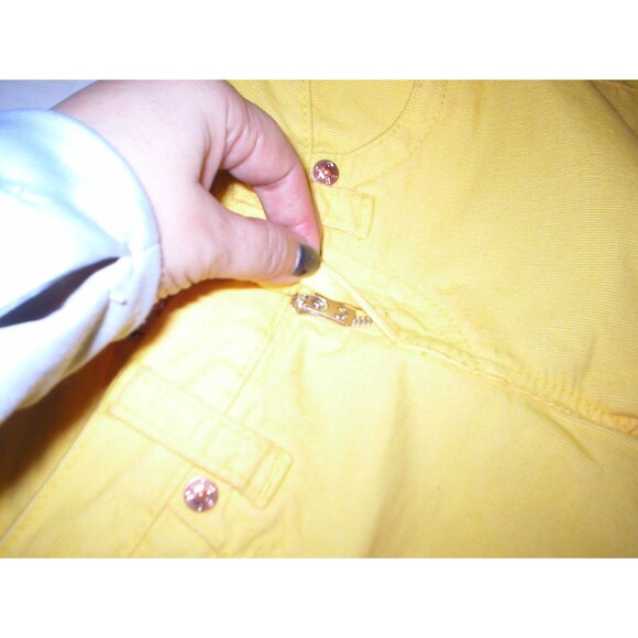 New Womens True Religion Brand Jeans 24 Bright Yellow Skinny Pants Shannon Cords - Picture 7 of 7